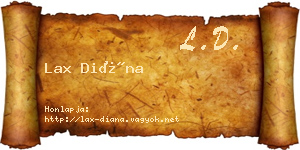 Lax Diána névjegykártya